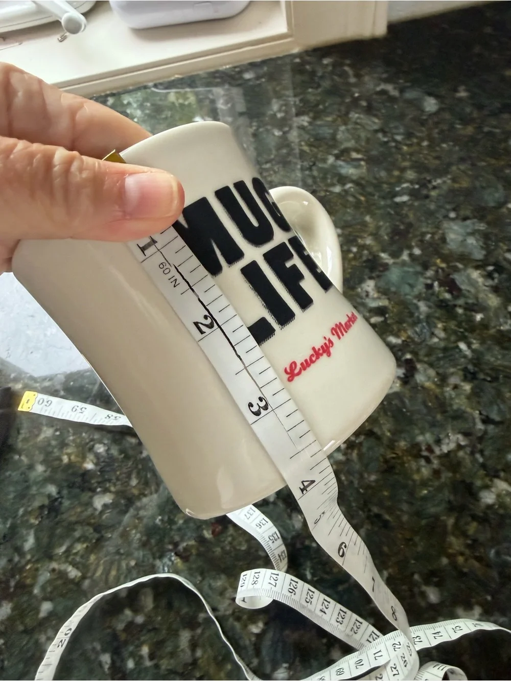 Lucky’s Market Heavy Ceramic Diner Style Mug Life Mug. Boulder, CO. Grocery.